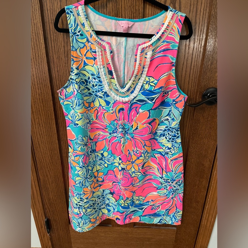 Lilly Pulitzer Harper Shift Dress in Seaside Aqua Breezy Babe